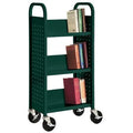 Forest Green Sloped-Shelf Book Cart F689