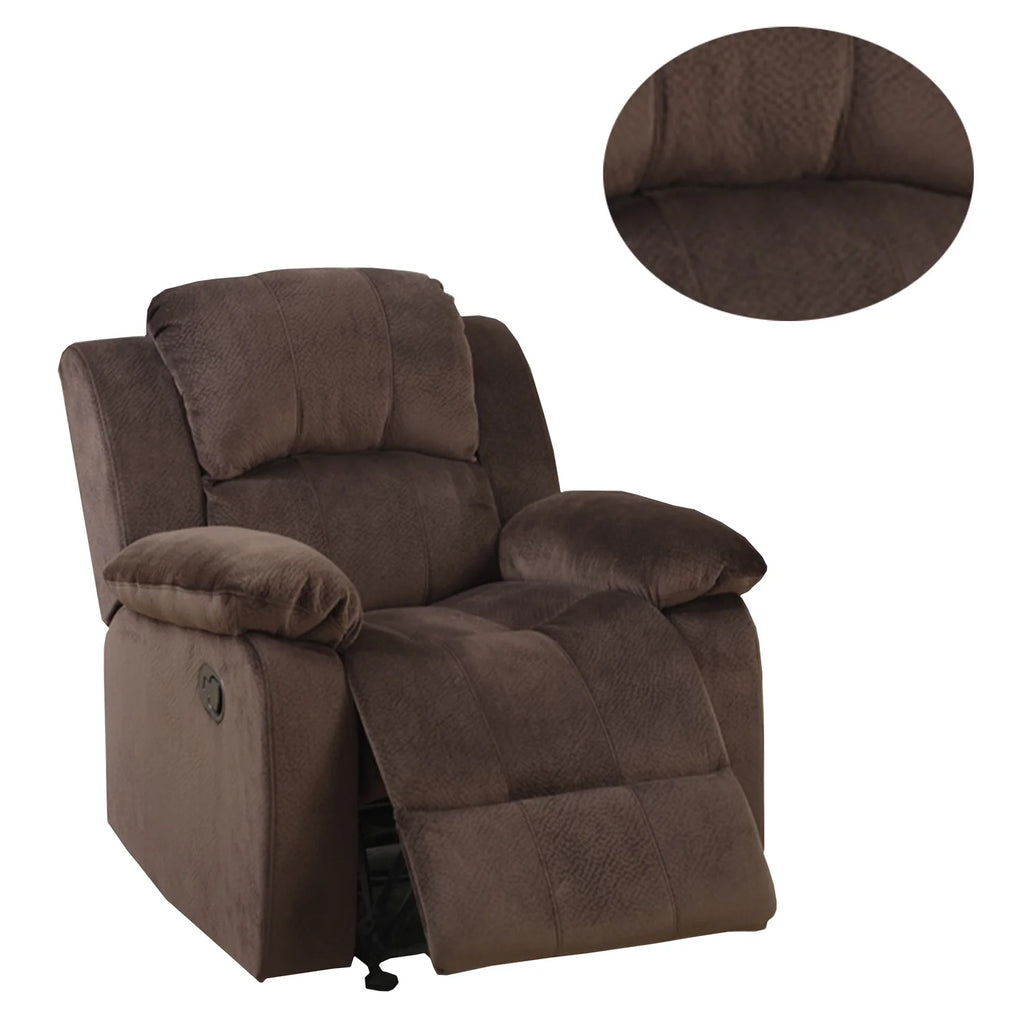 Choco Brown Faux Suede Rocker Recliner T704906