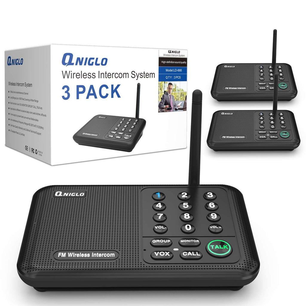 Wireless Intercom System 10 Channel 1800 Feet FM Intercoms S380