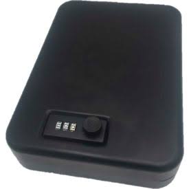 Compact Portable Security Box Safe with Combo Lock Black D368