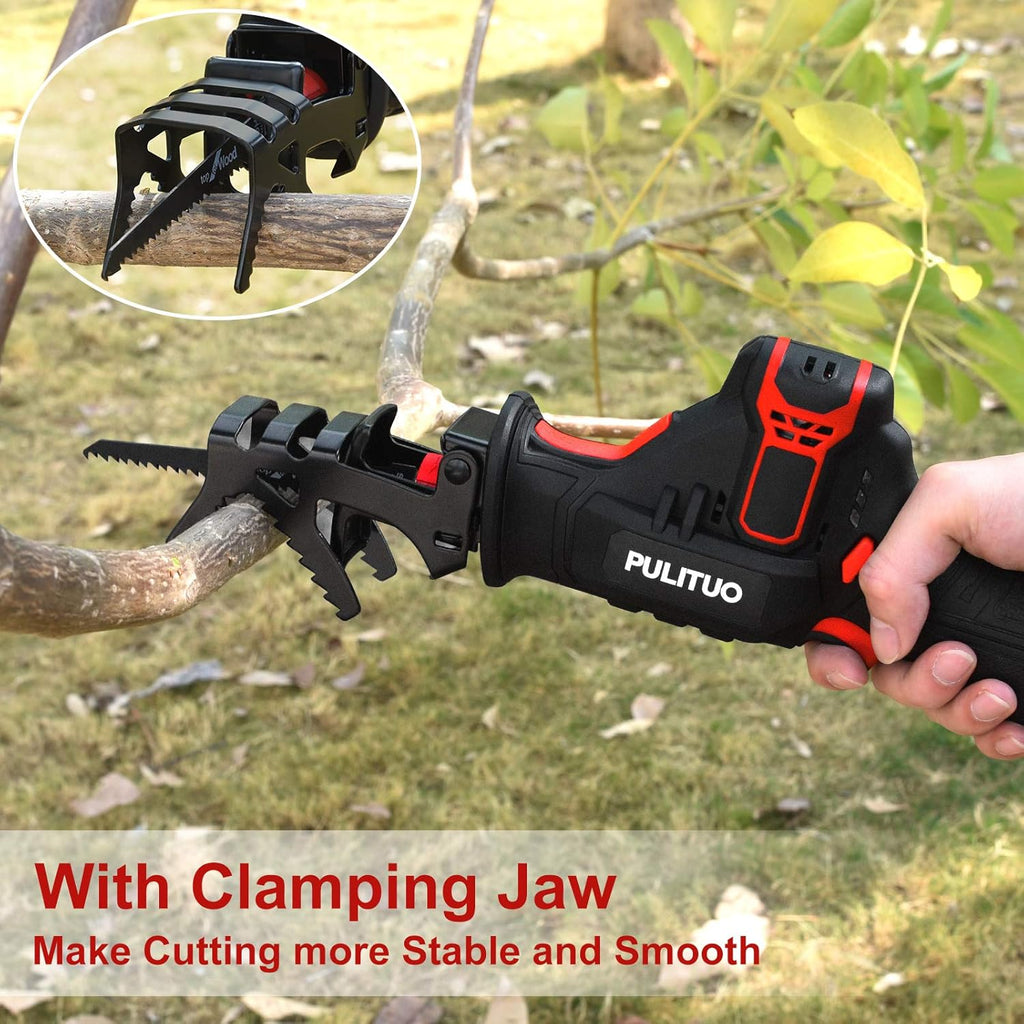 12V Cordless Reciprocating Saw with 2pcs 2.0Ah Li-Ion Battery and 4 Saw Blades H966