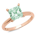 Princess Cut Green Simulated Diamond Ring A3364