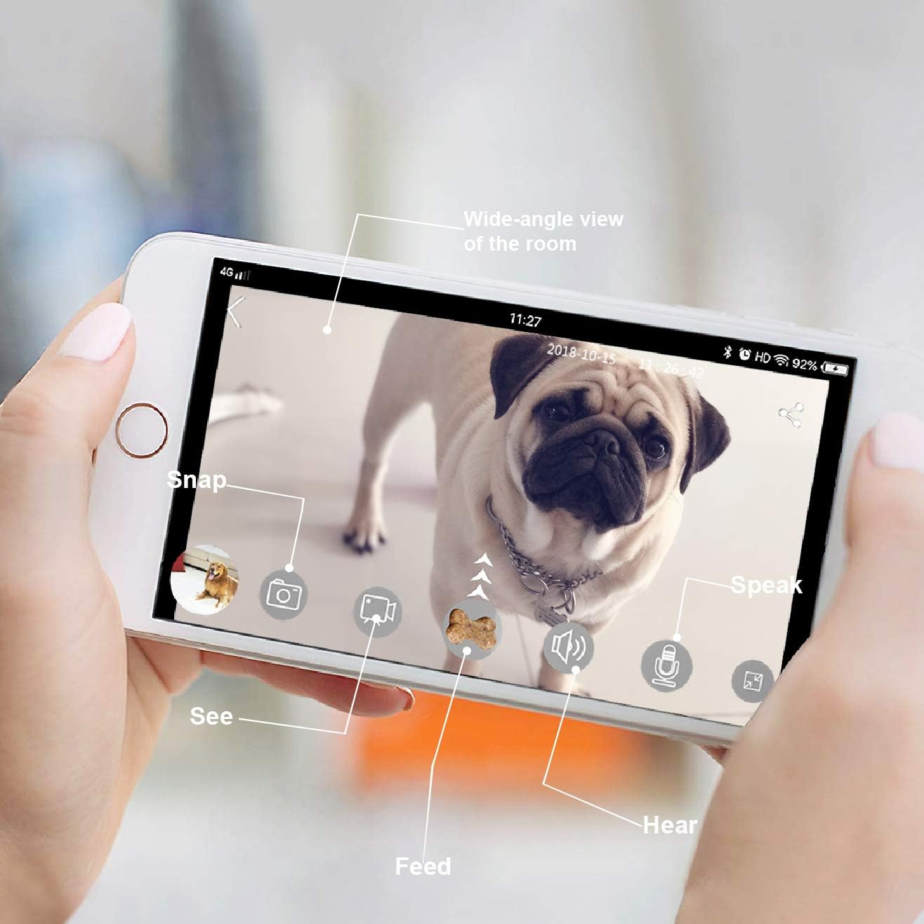 WiFi Pet Camera with Two-Way Audio and Night Vision B342385