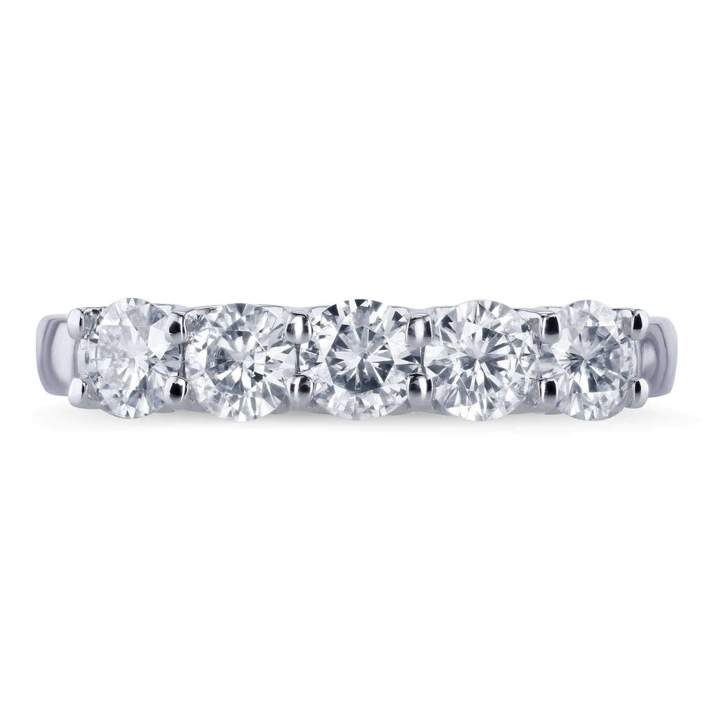 14K White Gold Moissanite Bridal Wedding Band A8900