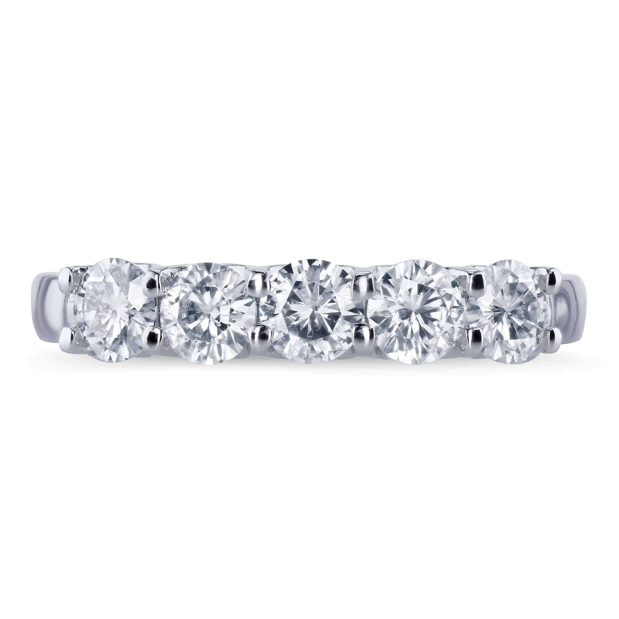 14K White Gold Moissanite Bridal Wedding Band A8900