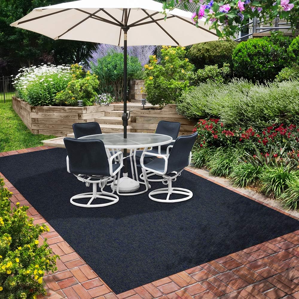 Indoor Outdoor Carpet with Rubber Marine Backing - Nautical Blue - 6 Feet x 30 Feet E64612