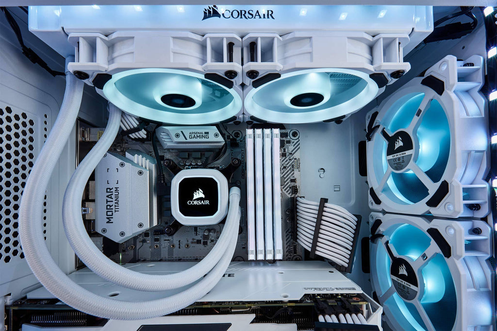 120mm RGB LED PWM Fan 3 Fan Pack with Lighting Node Pro, White F6072