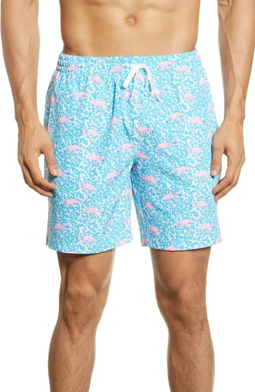 Mens 7x22 Stretch Zipper Back Pocket Swim Trunks O130