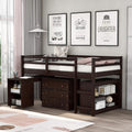 Twin Loft Bed with Desk and Cabinet Wooden Bunk Bed Q922