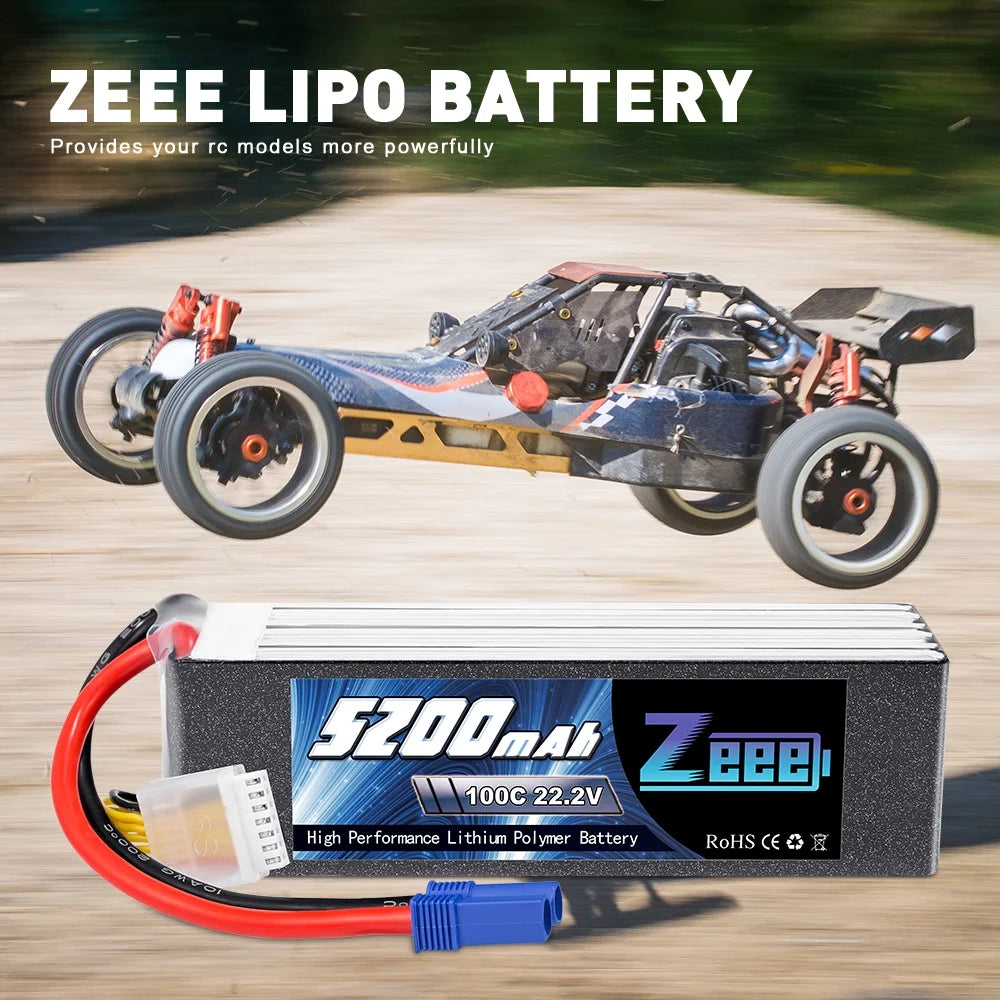22.2V 100C 5200mAh 6S Lipo Battery EC5 Connector (2 Pack) G952258