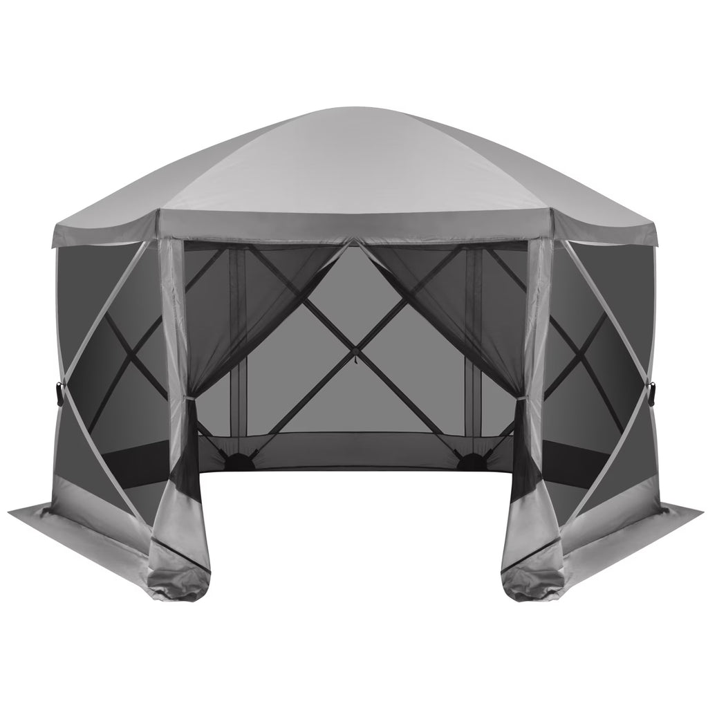 12 x 12 FT Pop Up Screen House Tent with Carry Bag, Gray O7338