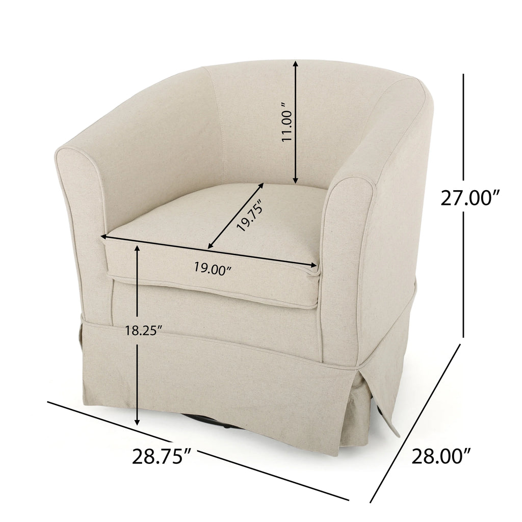 Beige Fabric Swivel Chair with Cover P57265