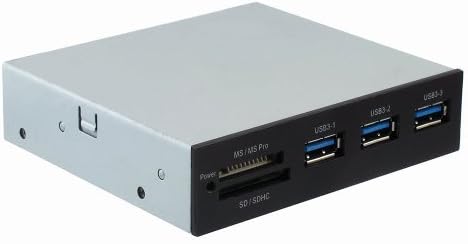 USB 3.0 Front Panel Internal Card Reader with 3 Port USB 3.0 Hub D377