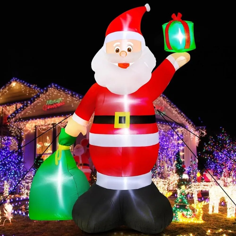 14FT Giant Inflatable Santa with Gift Bag, 6pcs LED U765