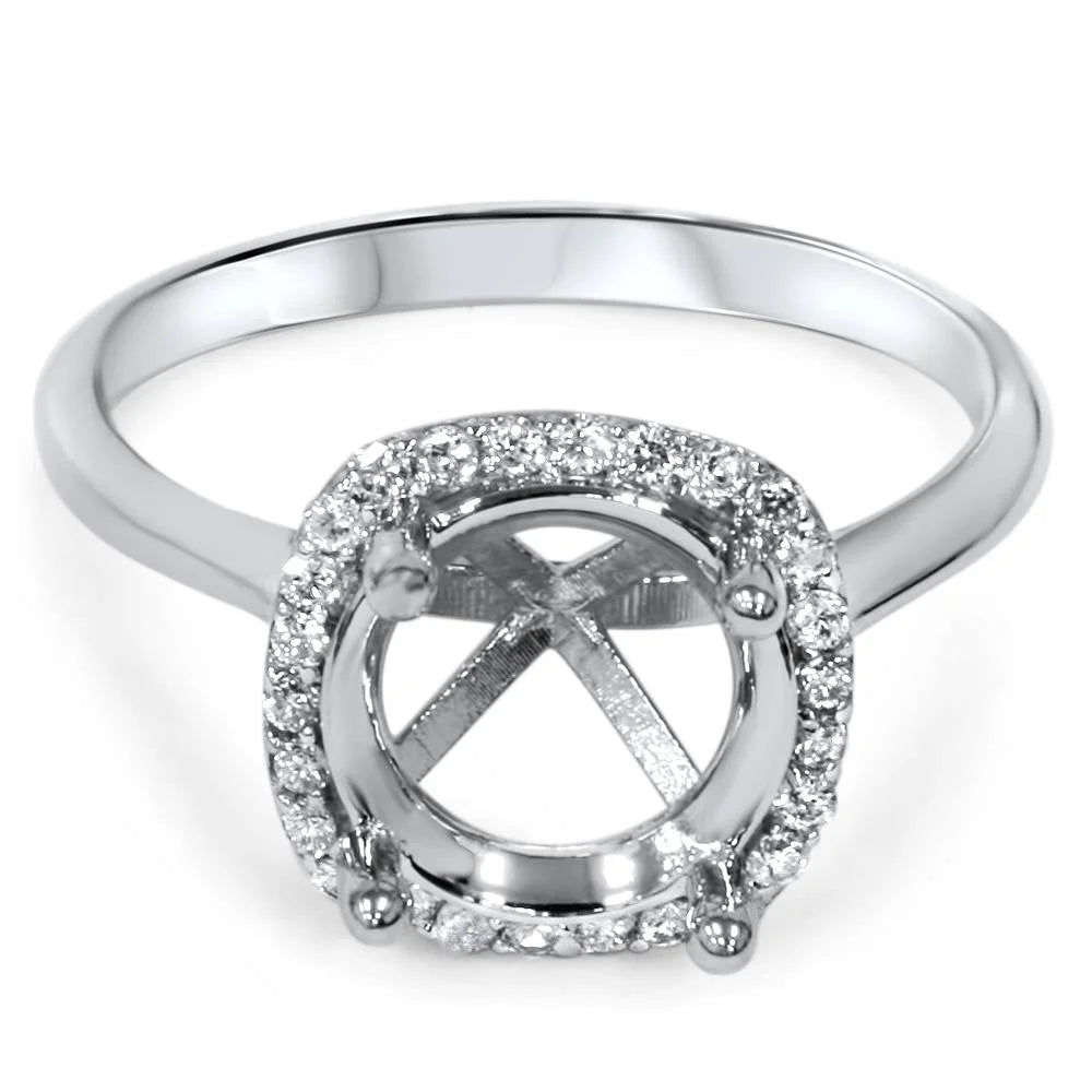 14K White Gold Diamond Engagement Ring Setting L7932