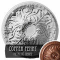 Hand-Painted Copper Penny Ceiling Medallion H2196