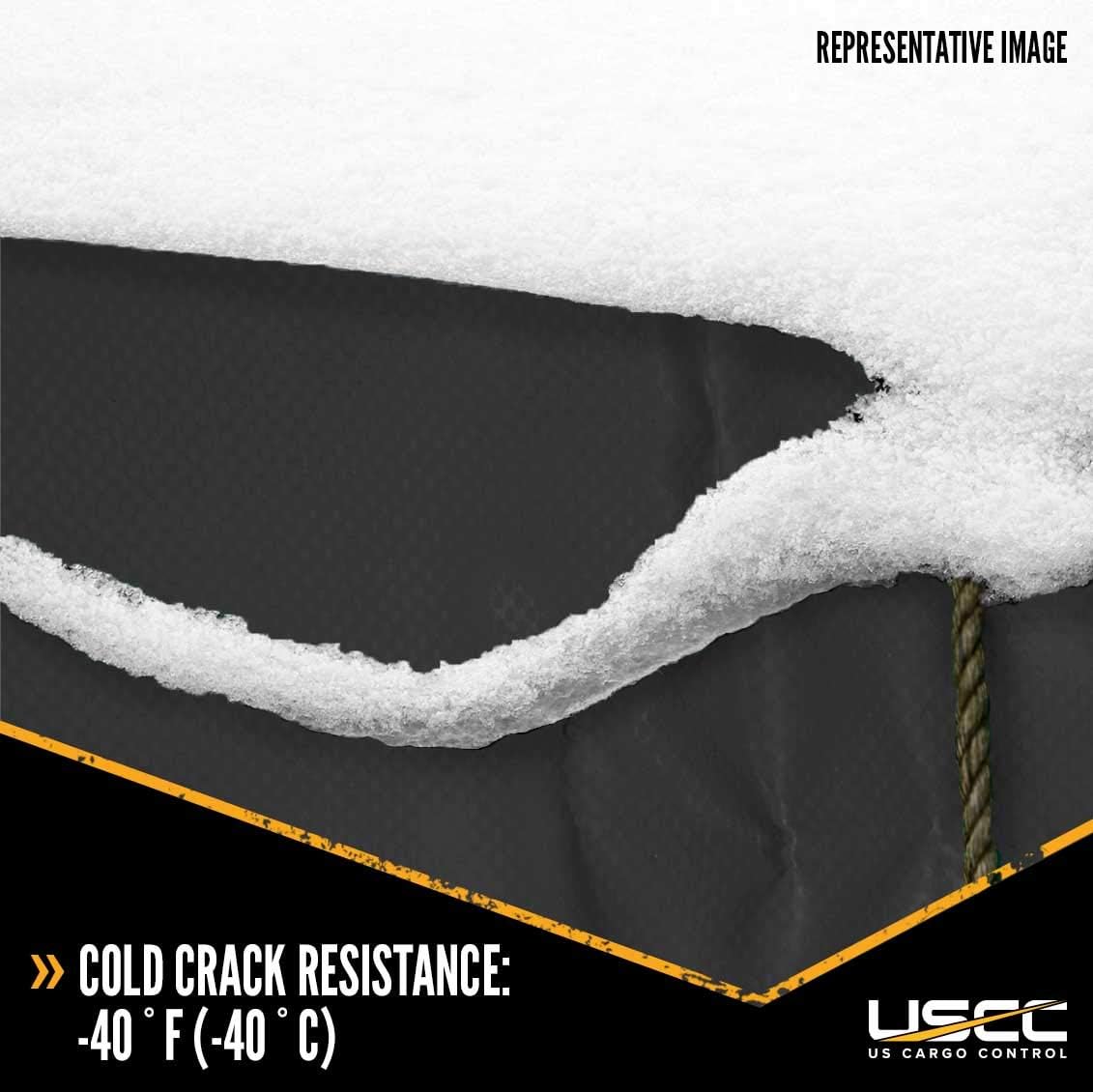 Black 14 Ounce Lumber Tarp with 8 Foot Drop and Flap P258