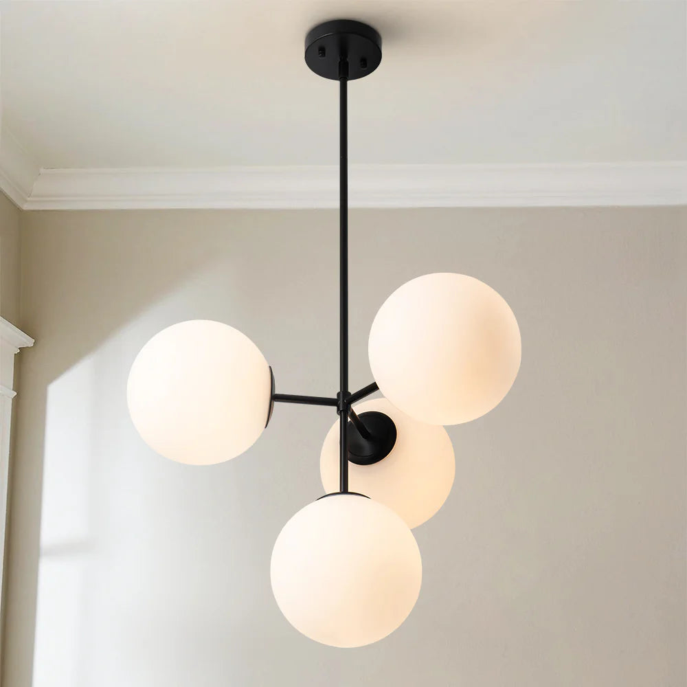 4-Light Dimmable Glass Bubble Chandelier Q8776