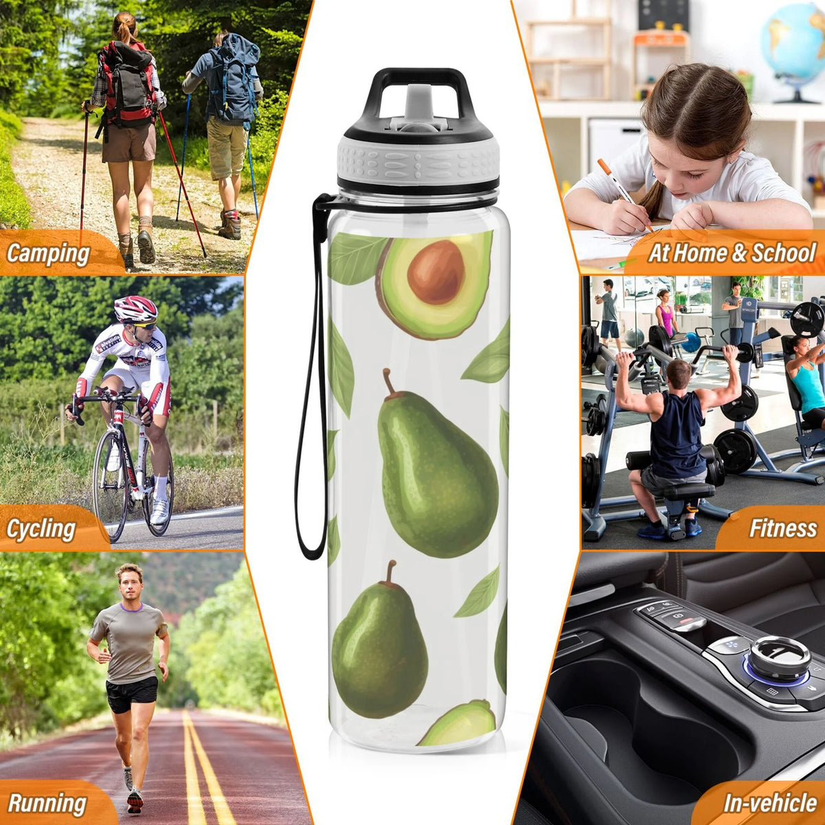 32oz Tritan Clear Water Bottle with Straw U863
