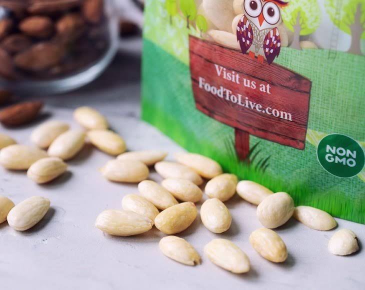 Organic Blanched Whole Almonds, 8 Pounds T558432