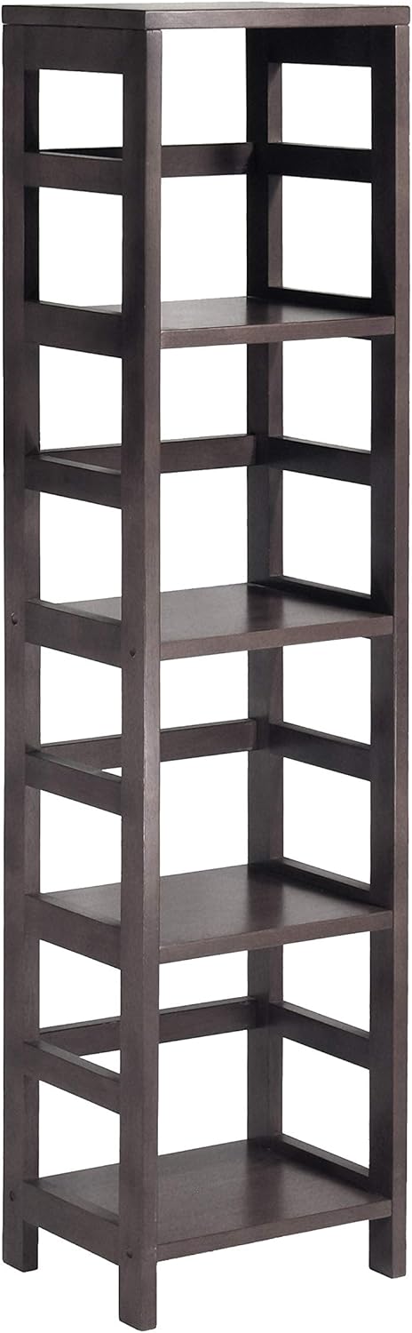 Wood 4 Section Storage Shelf with 4 Beige Fabric Foldable Baskets E61300
