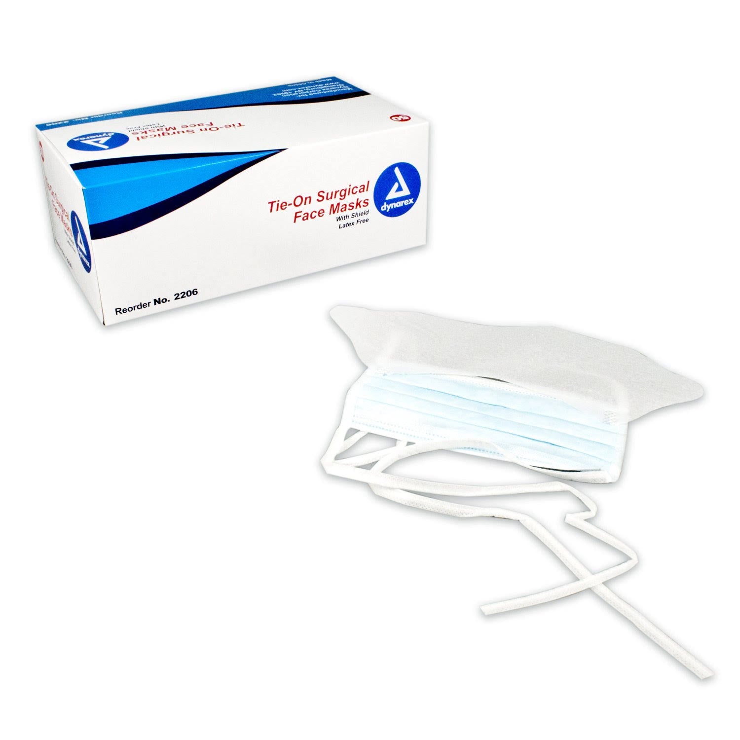 Blue Surgical Face Mask with Ties & Plastic Shield U1046