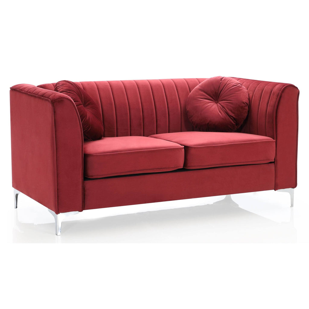 Ivory Velvet Loveseat X607126