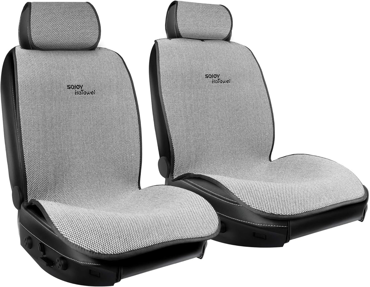 Black and White Car Seat Cushion Cover for Front of 2 Seats I8847