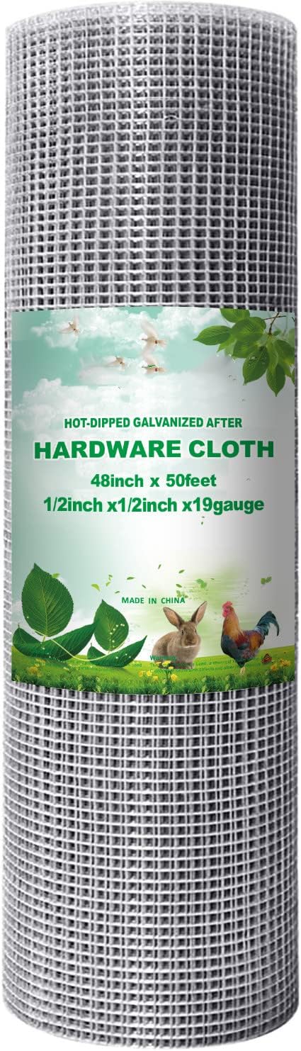 Galvanized 19 Gauge Square Chicken Wire Fence Mesh Roll V240386