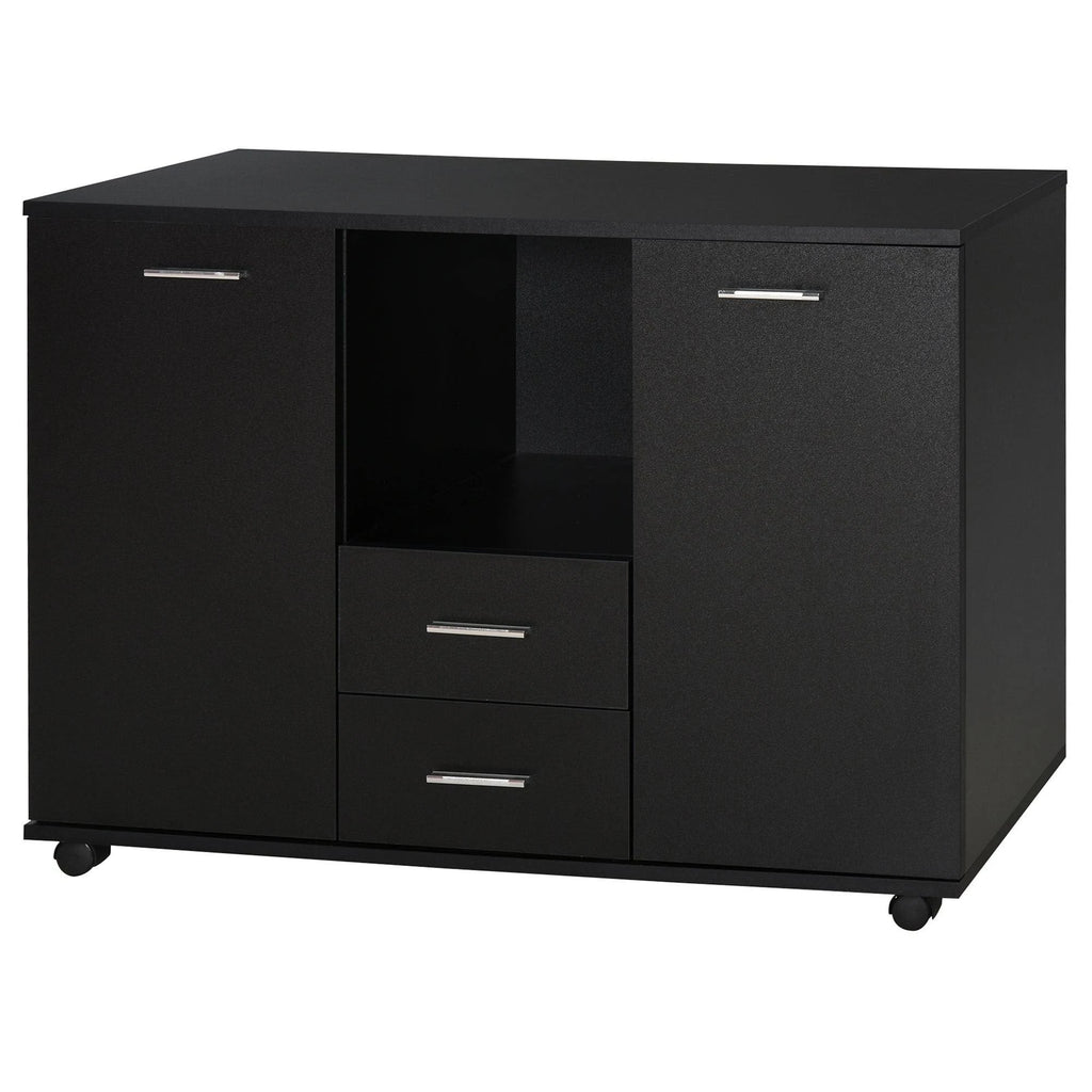 Black Mobile File Cabinet with Casters T25262