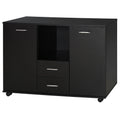 Black Mobile File Cabinet with Casters T25262
