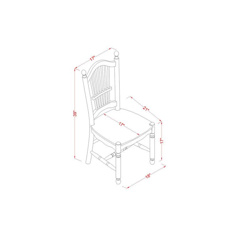 3-Piece White Dining Set with Slatted Chairs A2442