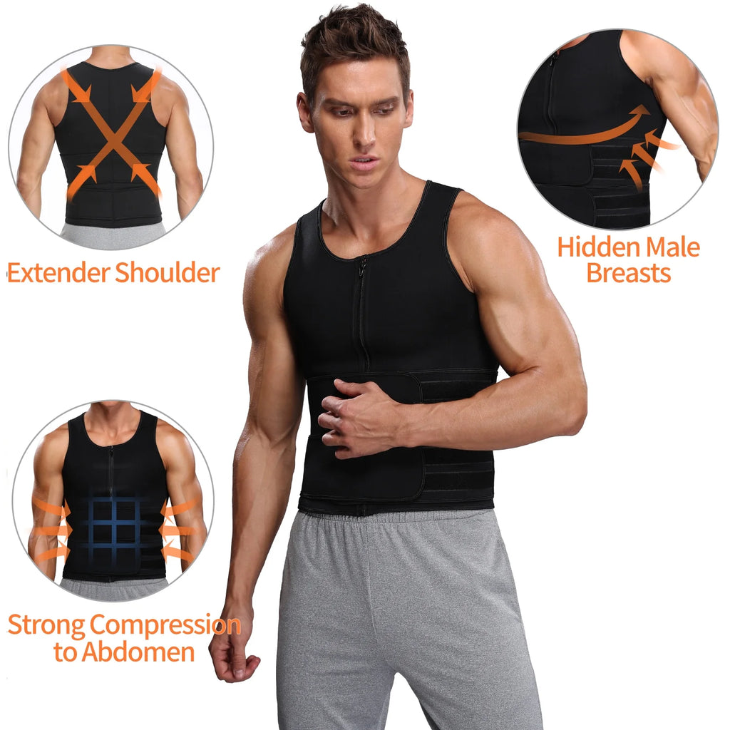 Neoprene Sweat Vest with Adjustable Waist Trimmer Belt T50889