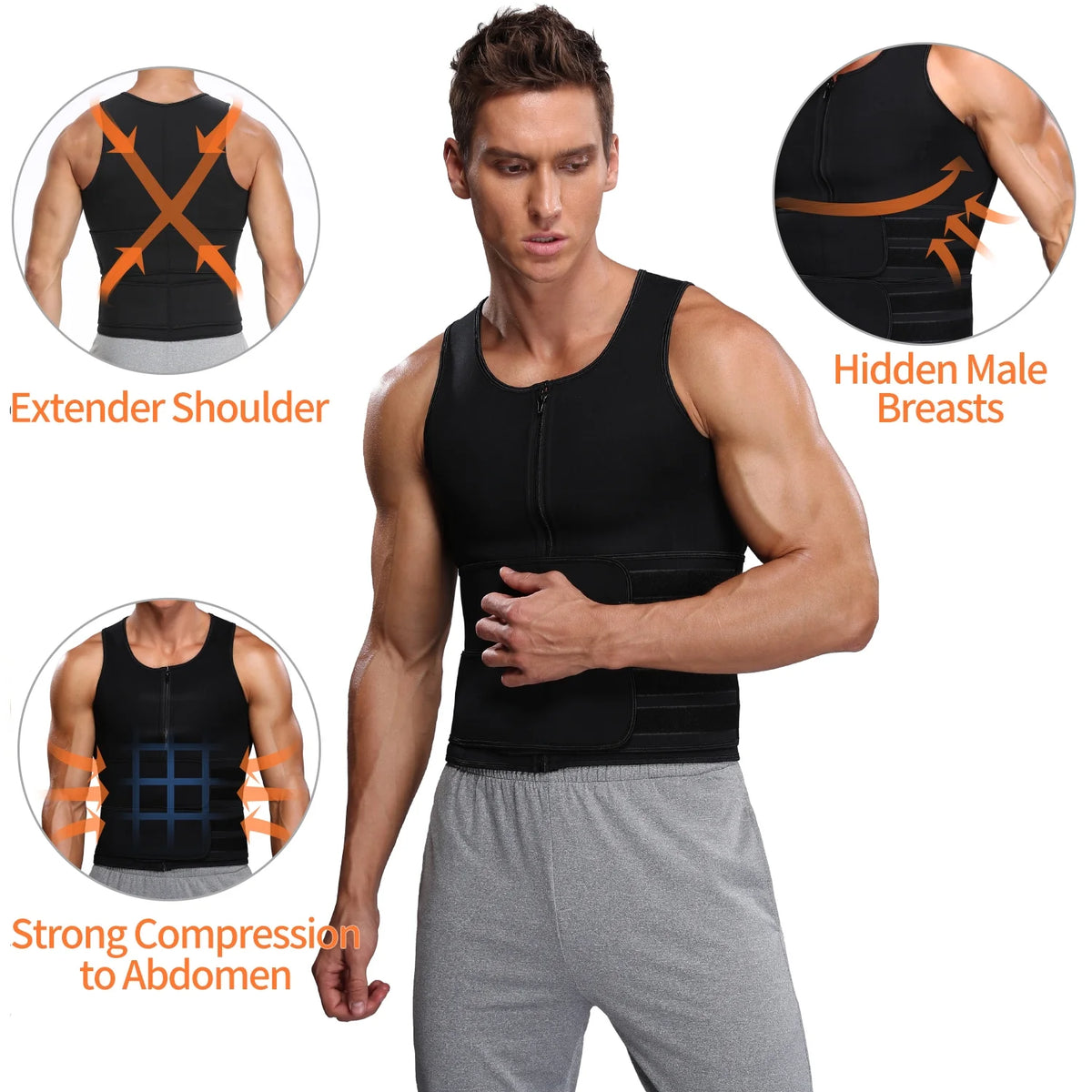 Neoprene Sweat Vest with Adjustable Waist Trimmer Belt T50889