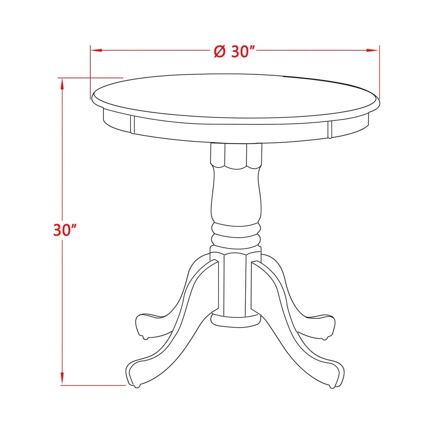 Oak 3-piece Wood Dining Room Set P829