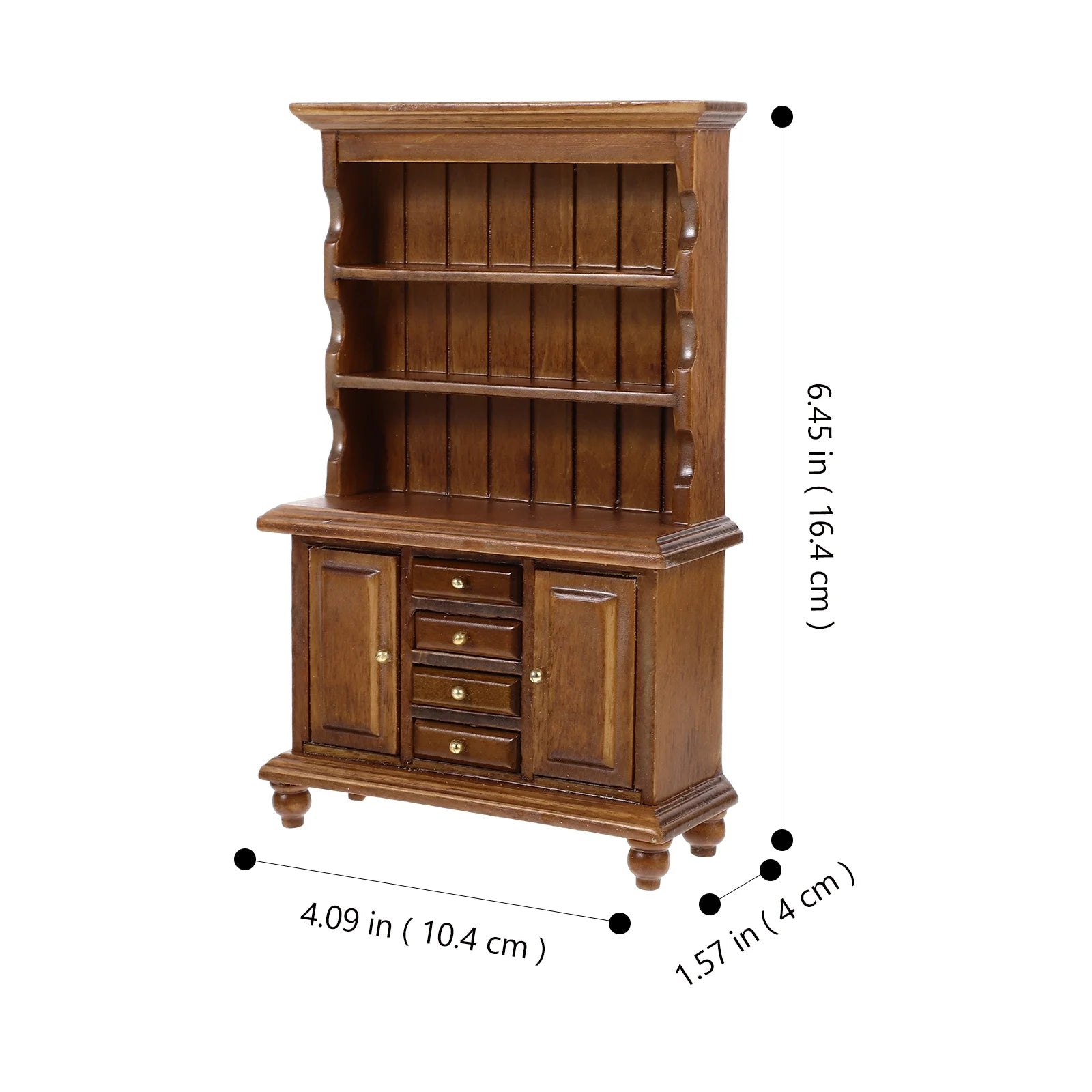Walnut Color Doll House Bookcase Crafts T882