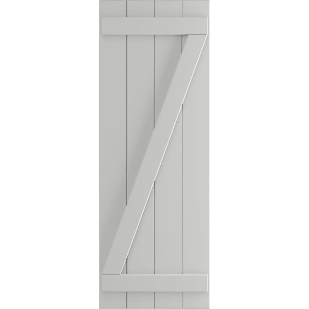 21-1/2x22 x 77x22 PVC Four Board Joined Board and Batten Shutters, Hailstorm Gray S69976