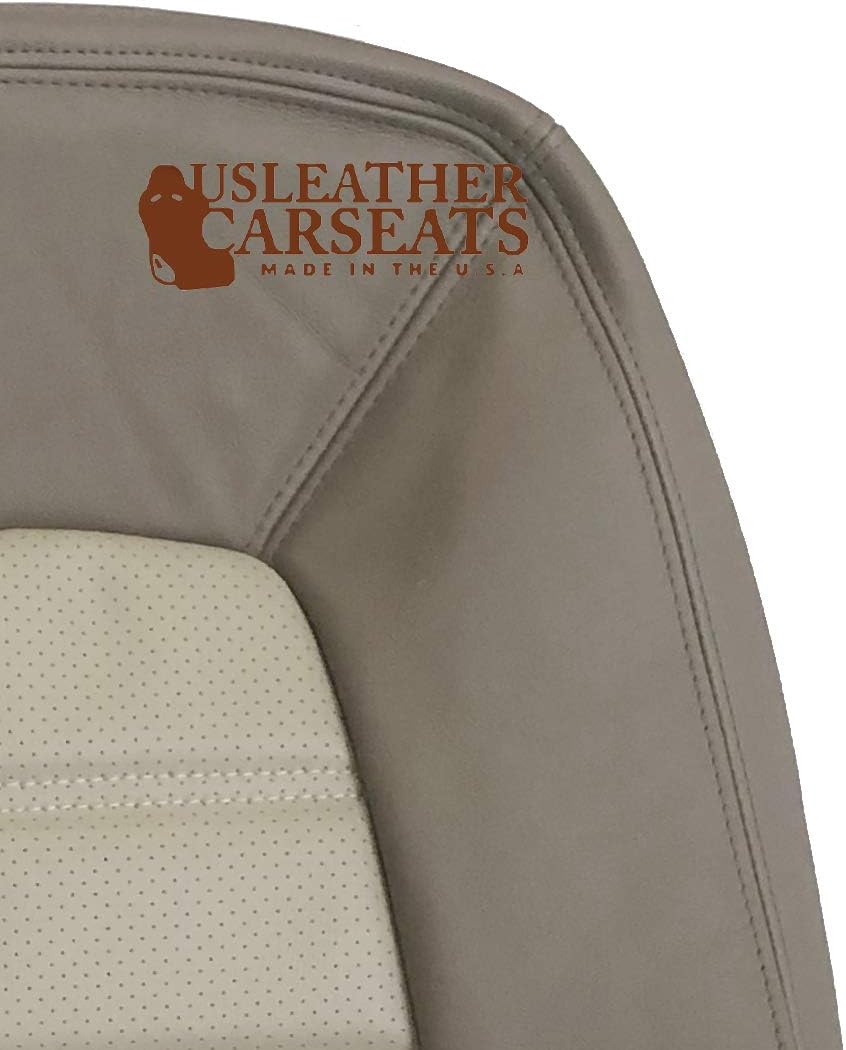 Perforated Leather Seat Cover Two Tone Tan C49589