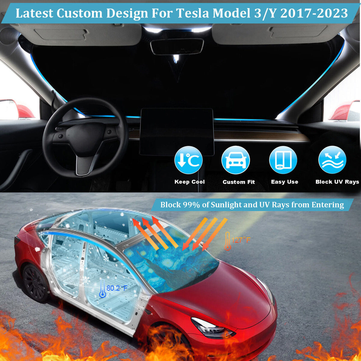 Car Windshield Sun Shade Cover Q43218
