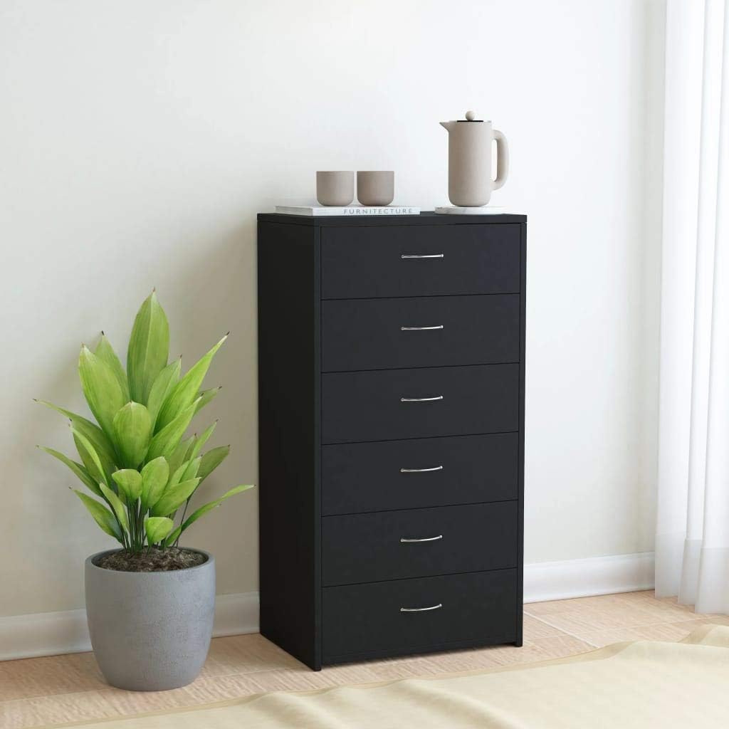 6 Drawer Chipboard Chest (White and Sonoma Oak) Z8546