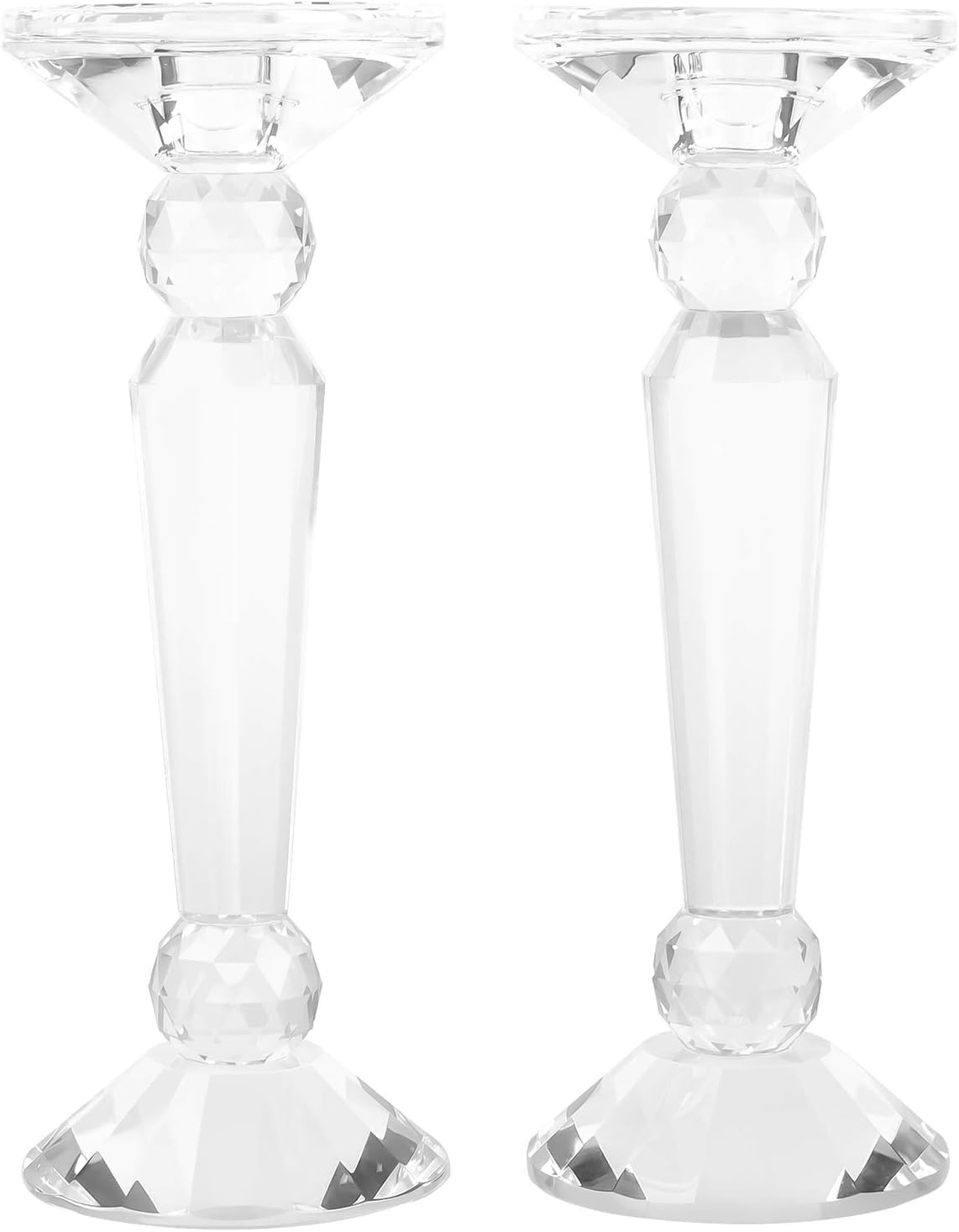 2-Pack Clear Crystal Candle Stick Holders (10.6inches Tall) L713040