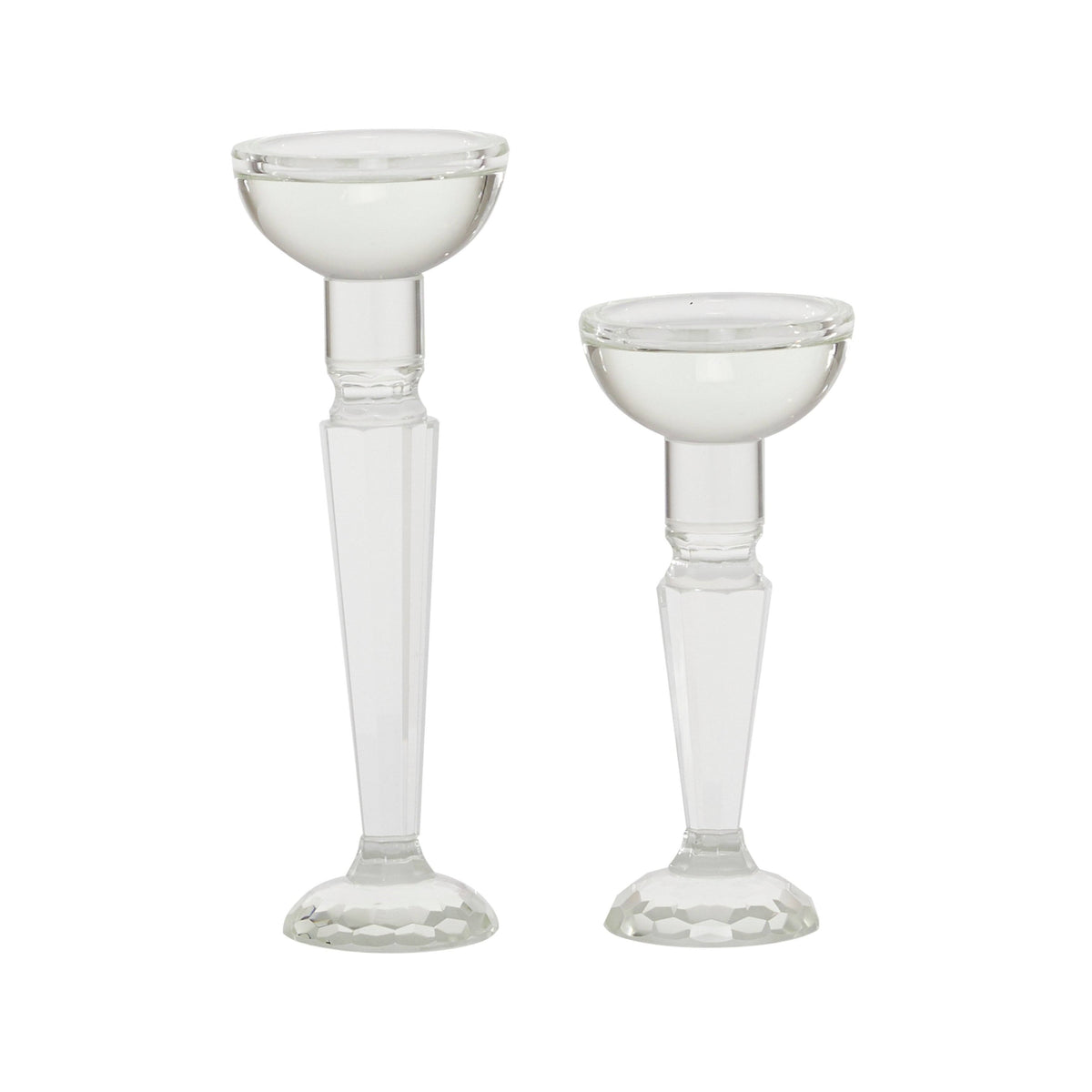 Clear Wood Candle Holder (Set of 2) B913