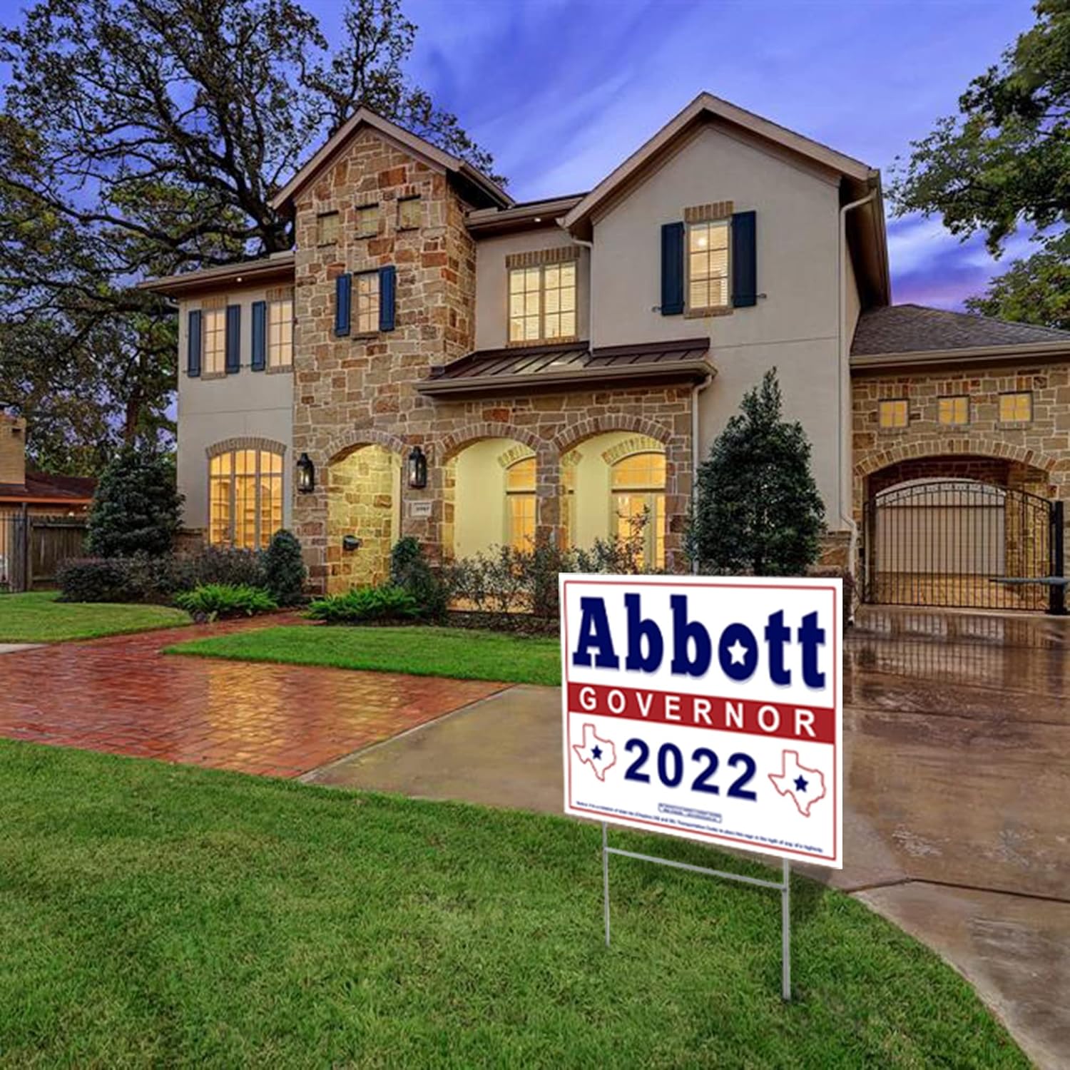 Yard Sign with Metal Wire H-Stake Stand and Bumper Sticker I910355