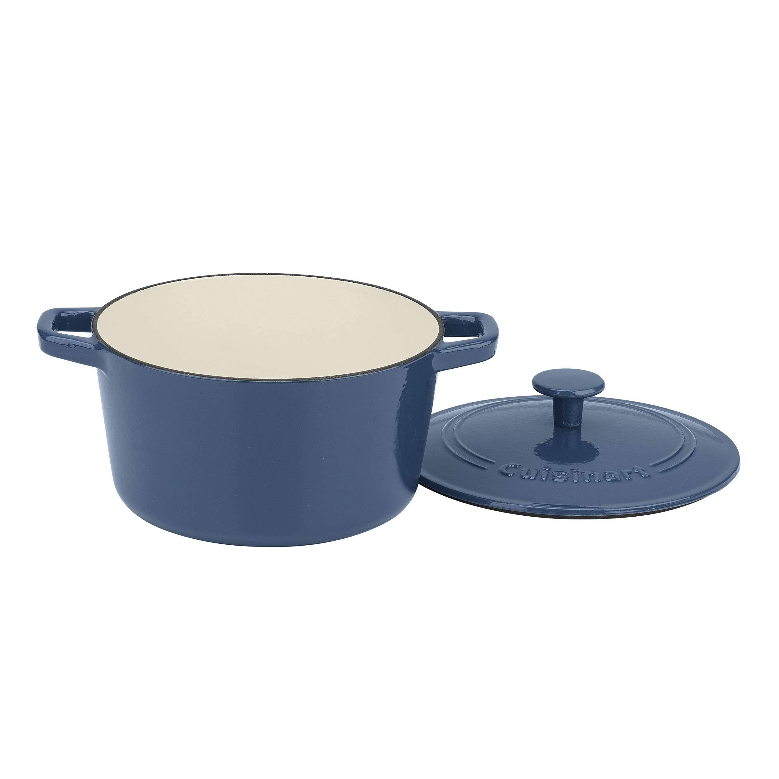 3 Quart Blue Cast Iron Covered Casserole G9739