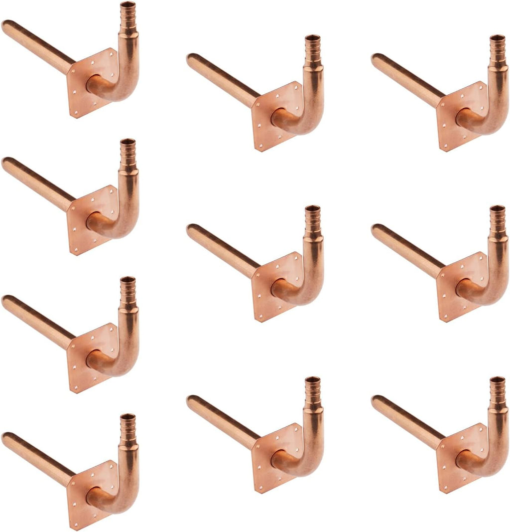 1/2" Pex Copper Stub Out Elbow with Wall Flange S6058