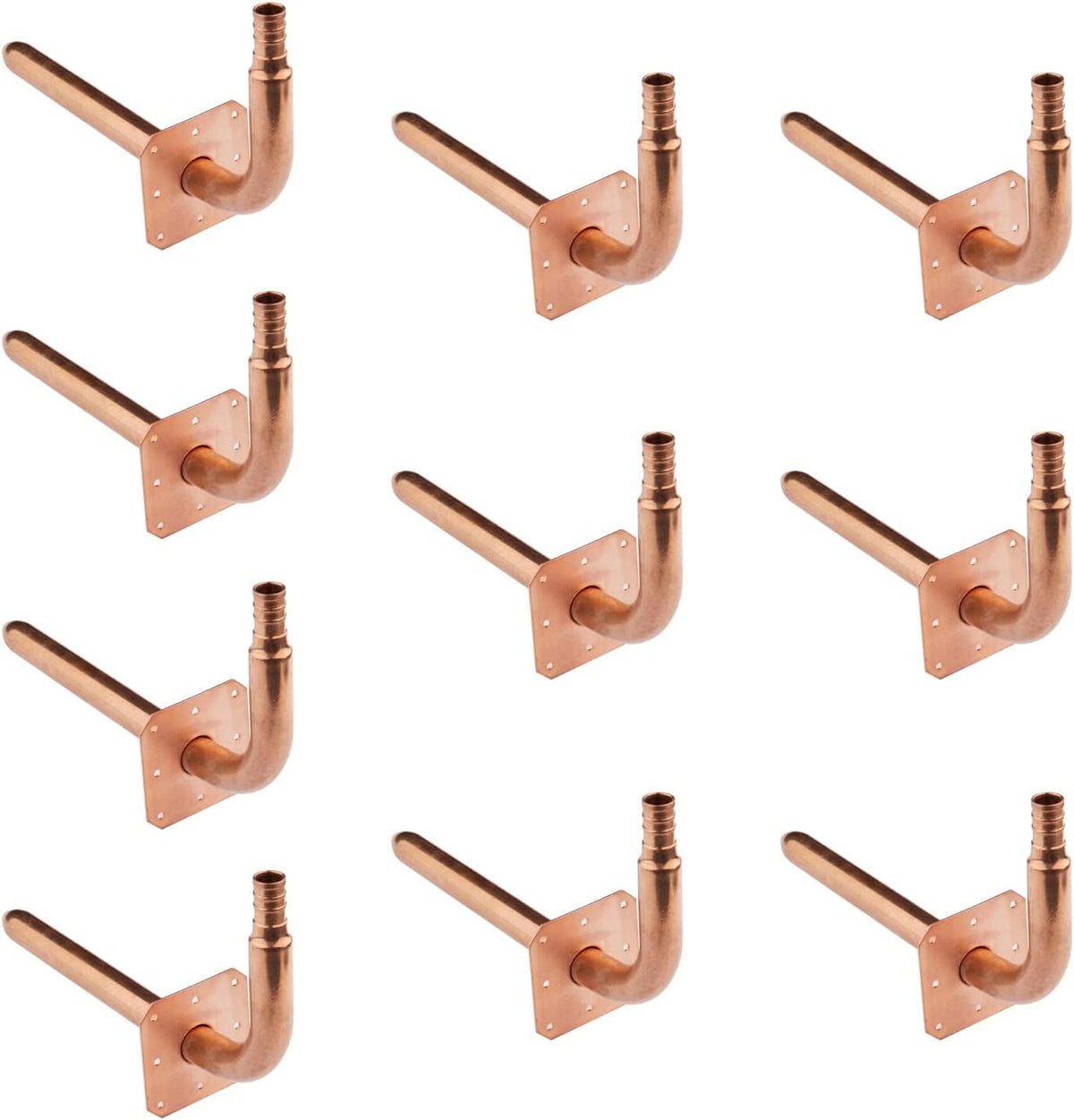 1/2" Pex Copper Stub Out Elbow with Wall Flange S6058