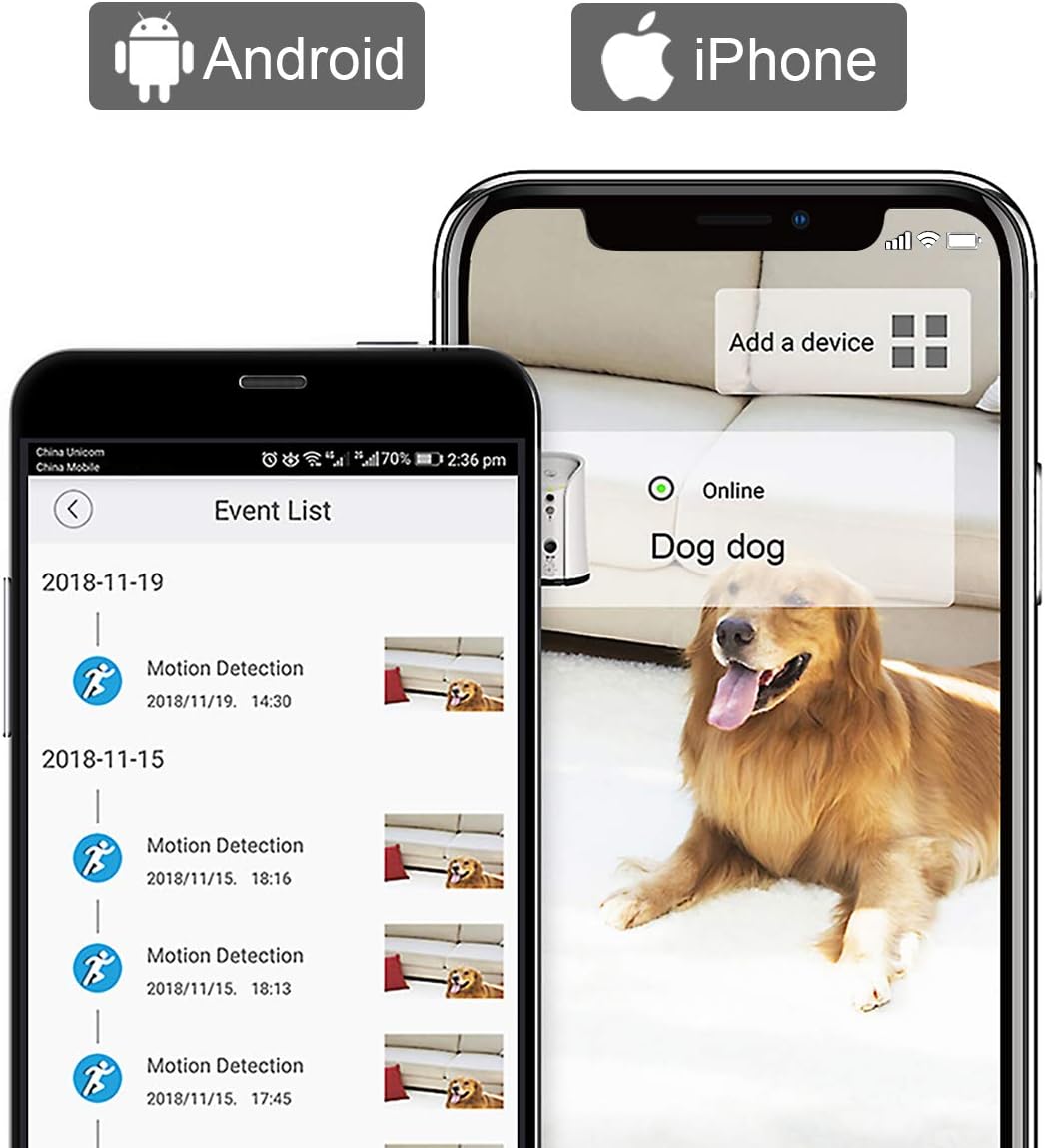 WiFi Pet Camera with Two-Way Audio and Night Vision B342385