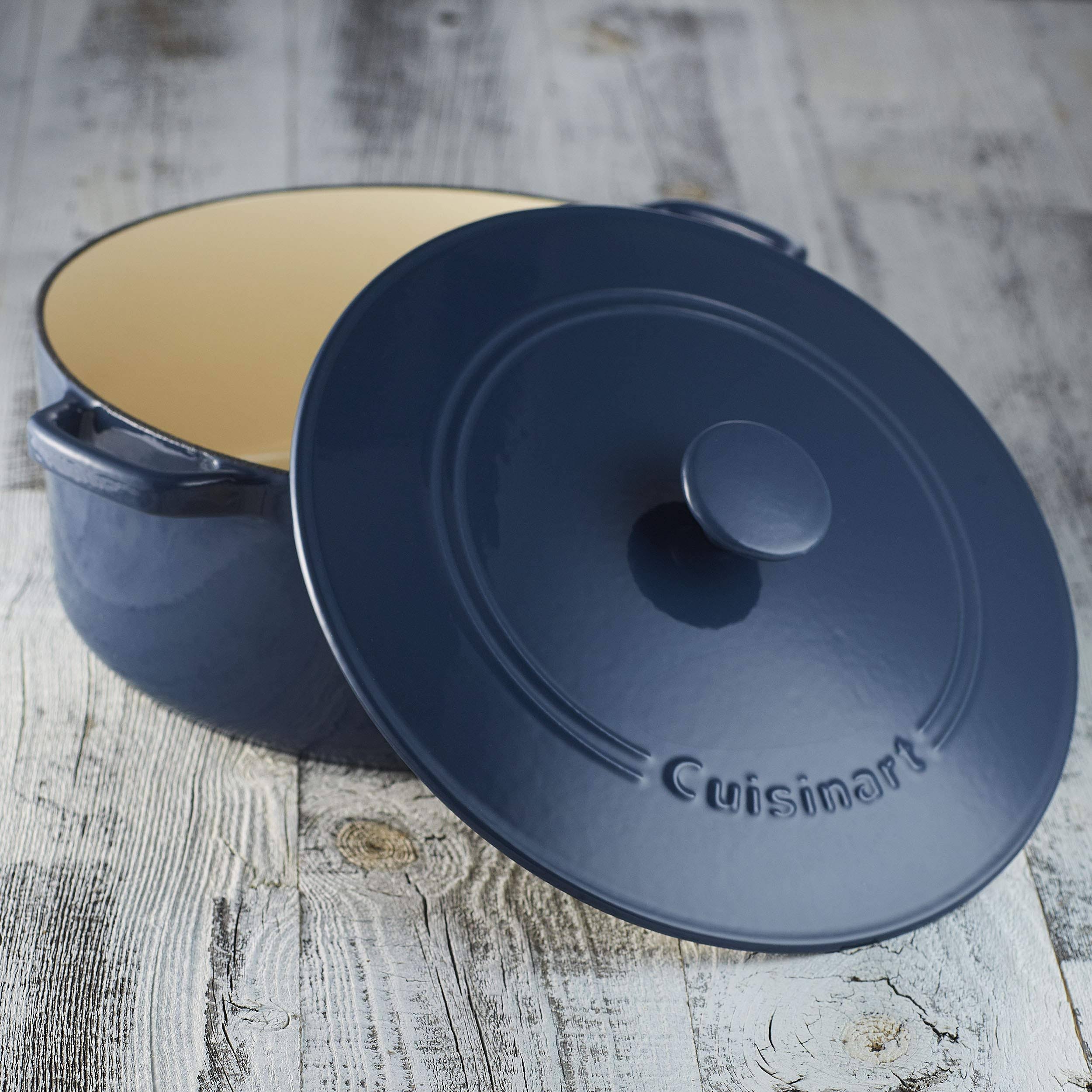 3 Quart Blue Cast Iron Covered Casserole G9739