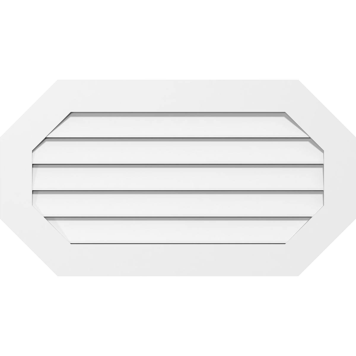 Horizontal Elongated Octagon PVC Gable Vent C5013