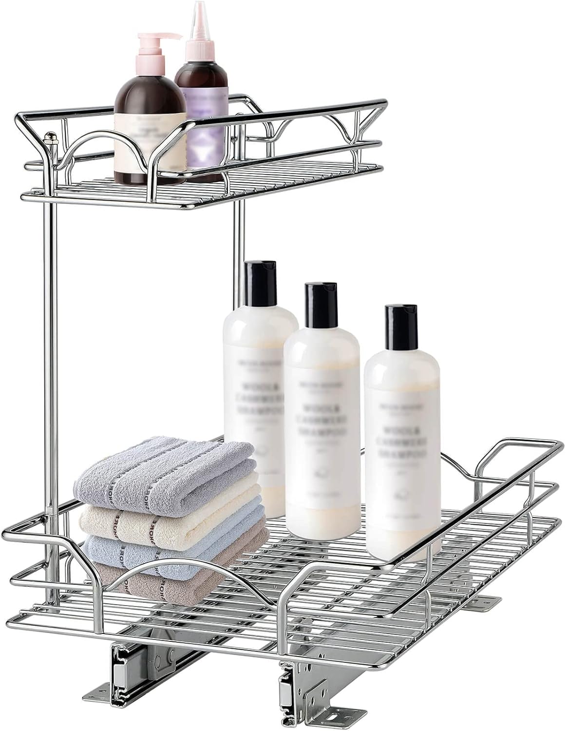 2 Tier Chrome Slide Out Cabinet Organizer V167601